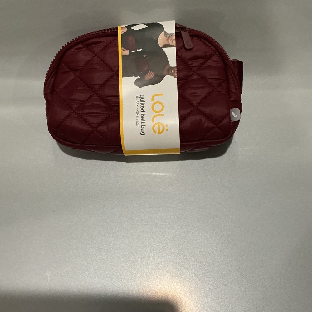 NWT Lole Quilted Belt Bag in Deep Red